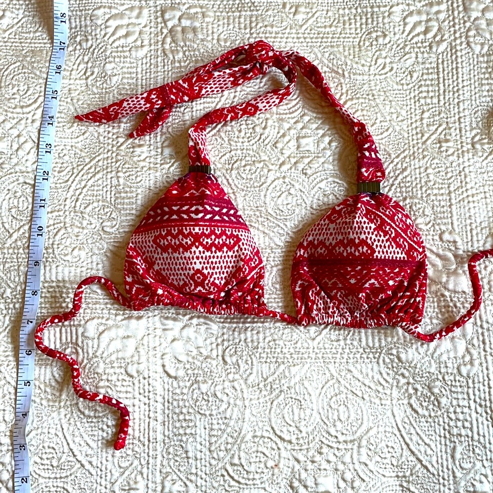 Sofia by Vix Red Patterned Bikini Top Sz Small